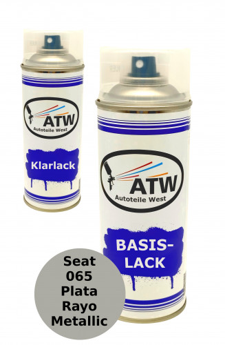 Autolack für Seat 065 Plata Rayo Metallic+400ml Klarlack Set